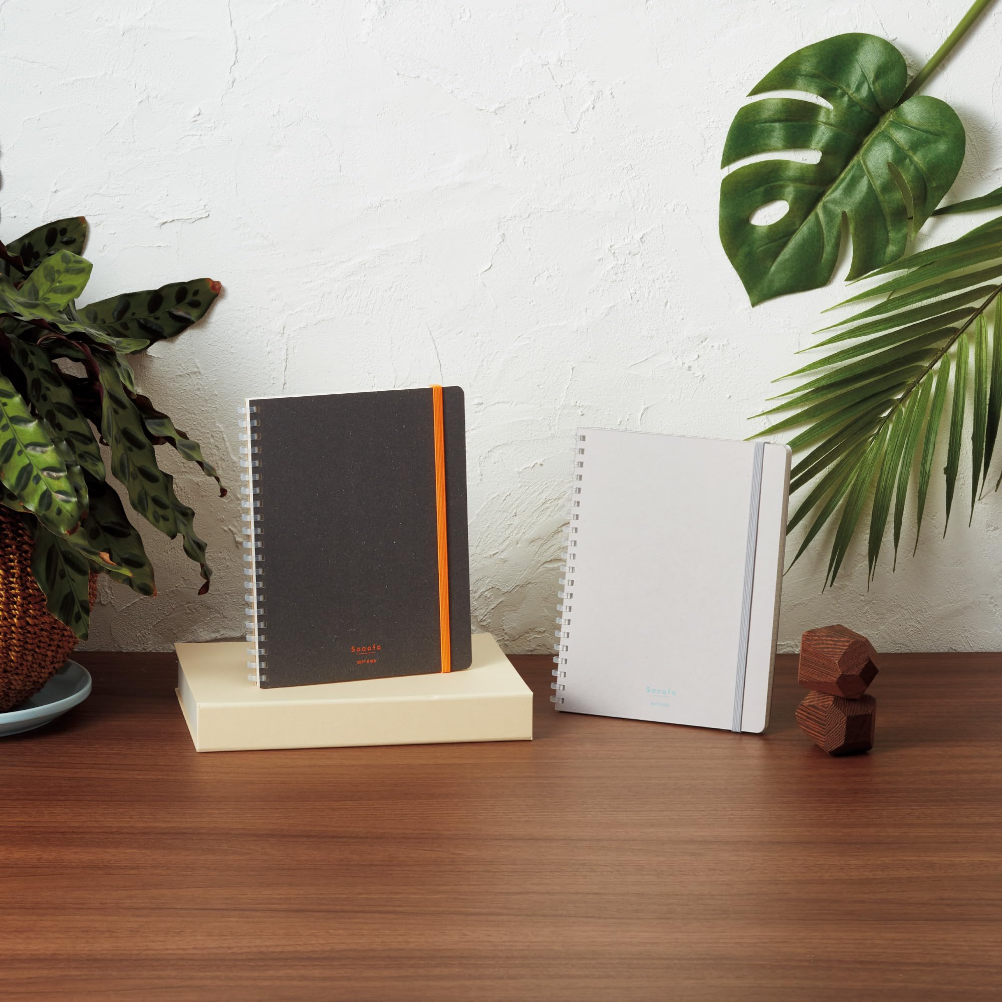 KOKUYO Graph Journal Notebook, Sooofa 7.2'' x 5.5'' Soft Ring Notebook for Women 4mm Grid Ruled, 80 Perforated Sheets, Black, B6 Notebook for Work Journals for Writing. Japan Import (S-SE748S4-D)