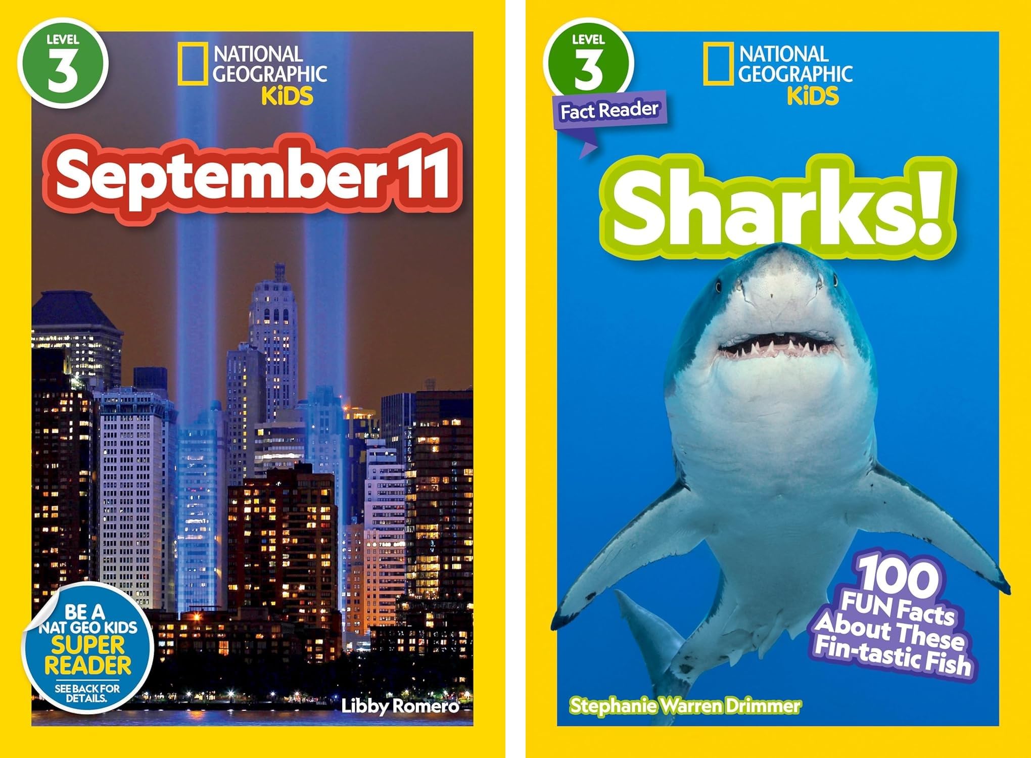 National Geographic Kids Readers Level 3 Book Set (10 Books) – Queen Elizabeth II, Ruth Bader Ginsburg, Sacagawea, September 11, Sonia Sotomayor, Roar!, Sharks!, Squeak!, Titanic, Statue of Liberty