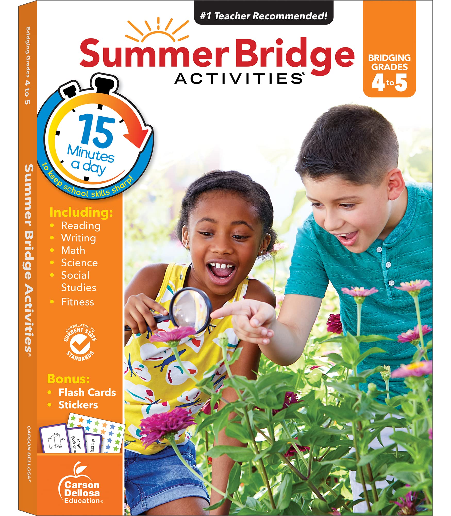 Summer Bridge Activities 4th to 5th Grade Workbooks All Subjects, Activity Book With Math, Reading Comprehension, Science, Fitness, Social Studies, Writing Practice, and Flash Cards (Volume 6)