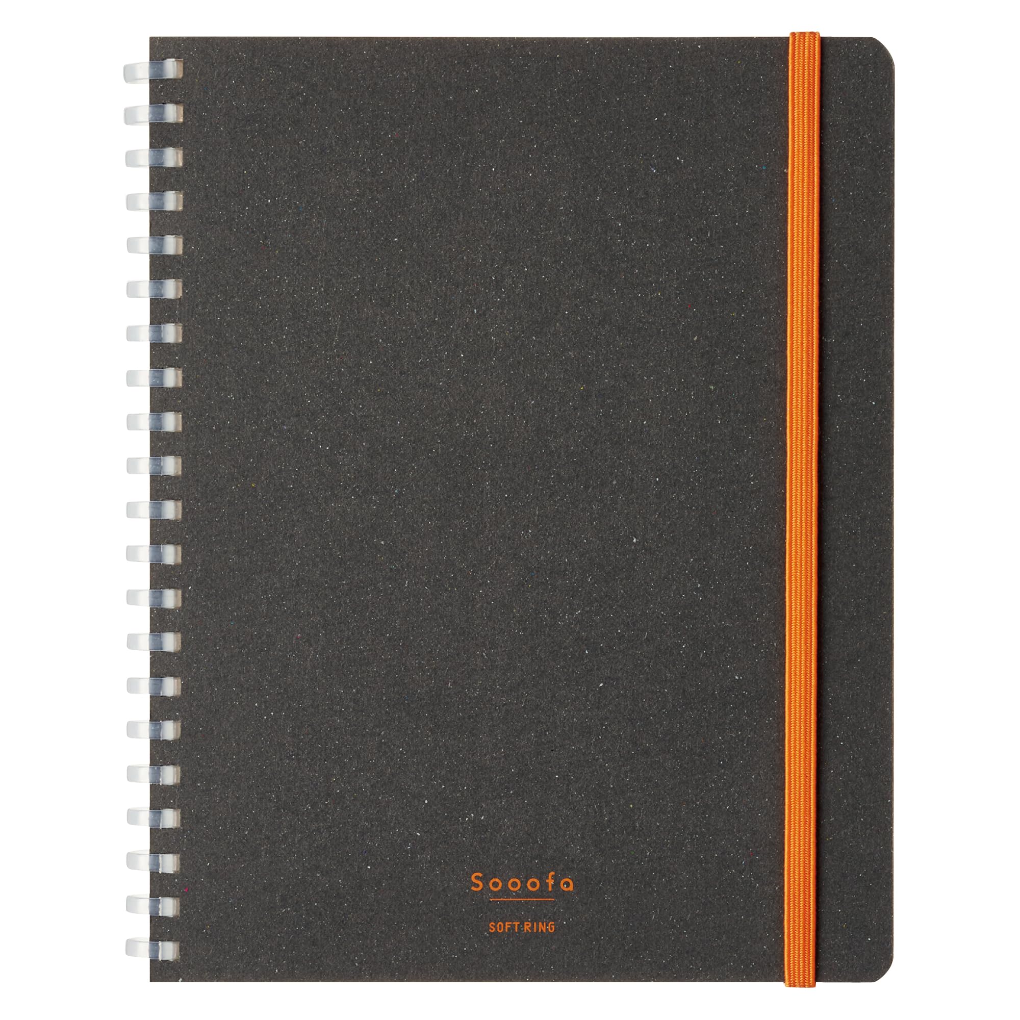 KOKUYO Graph Journal Notebook, Sooofa 7.2'' x 5.5'' Soft Ring Notebook for Women 4mm Grid Ruled, 80 Perforated Sheets, Black, B6 Notebook for Work Journals for Writing. Japan Import (S-SE748S4-D)