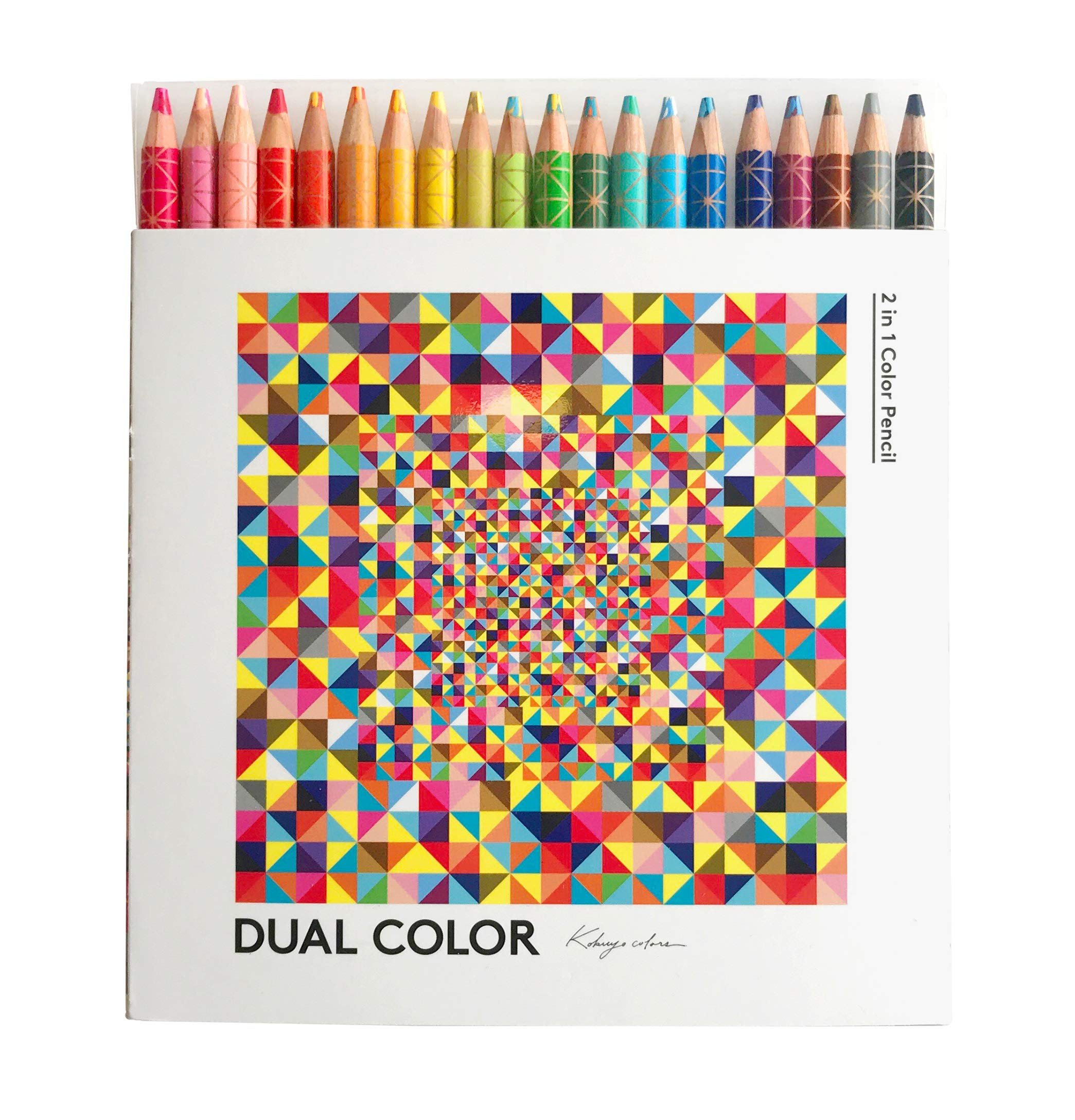 KOKUYO Dual Colored Pencils in 20 Colors. Smooth Coloring Pencils for Durable, Vibrant, Coloring, Drawing, Sketching, Arts & Crafts Supplies Gift. Japan Import (KE-SP14)