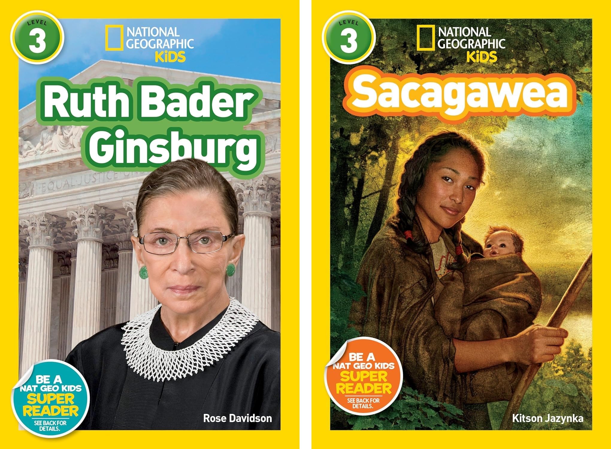 National Geographic Kids Readers Level 3 Book Set (10 Books) – Queen Elizabeth II, Ruth Bader Ginsburg, Sacagawea, September 11, Sonia Sotomayor, Roar!, Sharks!, Squeak!, Titanic, Statue of Liberty