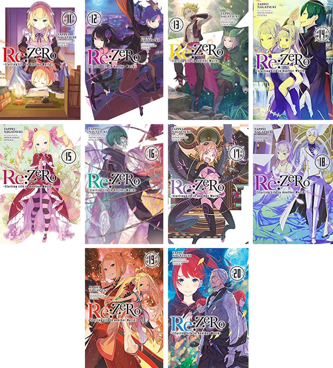 Re:ZERO -Starting Life in Another World- Vol. 11-20 Light Novel Set by Tappei Nagatsuki