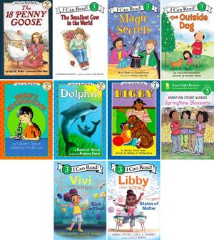 I Can Read Series Level 1 & 3: 10-Book Collection Set, The 18 Penny Goose, Magic Secrets (Rev), The Outside Dog, Dolphin, Digby, Libby Loves Science: States of Matter & More