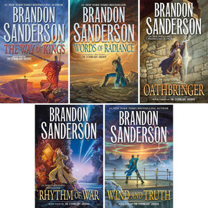 5-Book Stormlight Archive Hardcover Set: The Way of Kings, Words of Radiance, Oathbringer, Rhythm of War, Wind and Truth