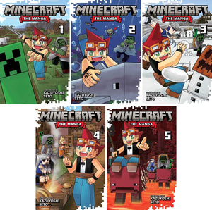 Minecraft: The Manga Series Vol. 1-Vol. 5, 5 Books Collection Set by Kazuyoshi Seto