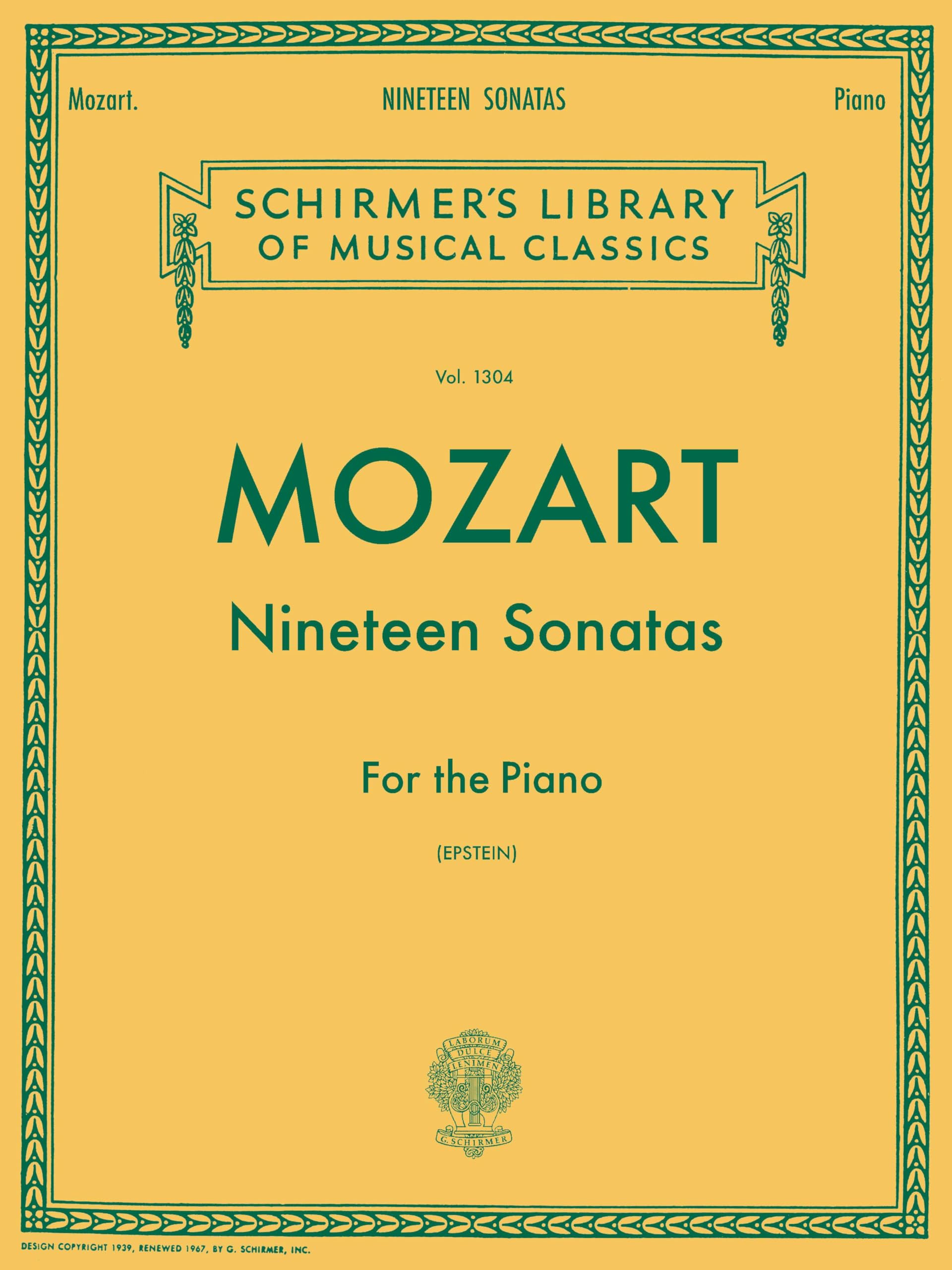 Mozart - 19 Sonatas Complete | Piano Solo Sheet Music | Schirmer’s Library Vol. 1304 | Classical Repertoire for Intermediate to Advanced Pianists