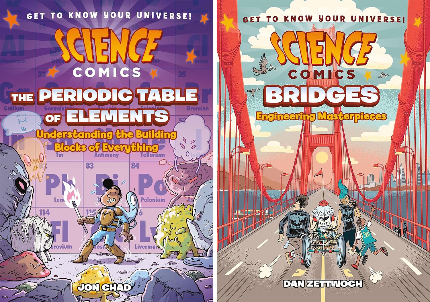 Science Comics: Get to Know Your Universe! 10-Book Collection – Rocks and Minerals, Digestive System, Spiders, Whales, Birds of Prey, Bridges, Periodic Table of Elements, Electricity, Frogs, Crows