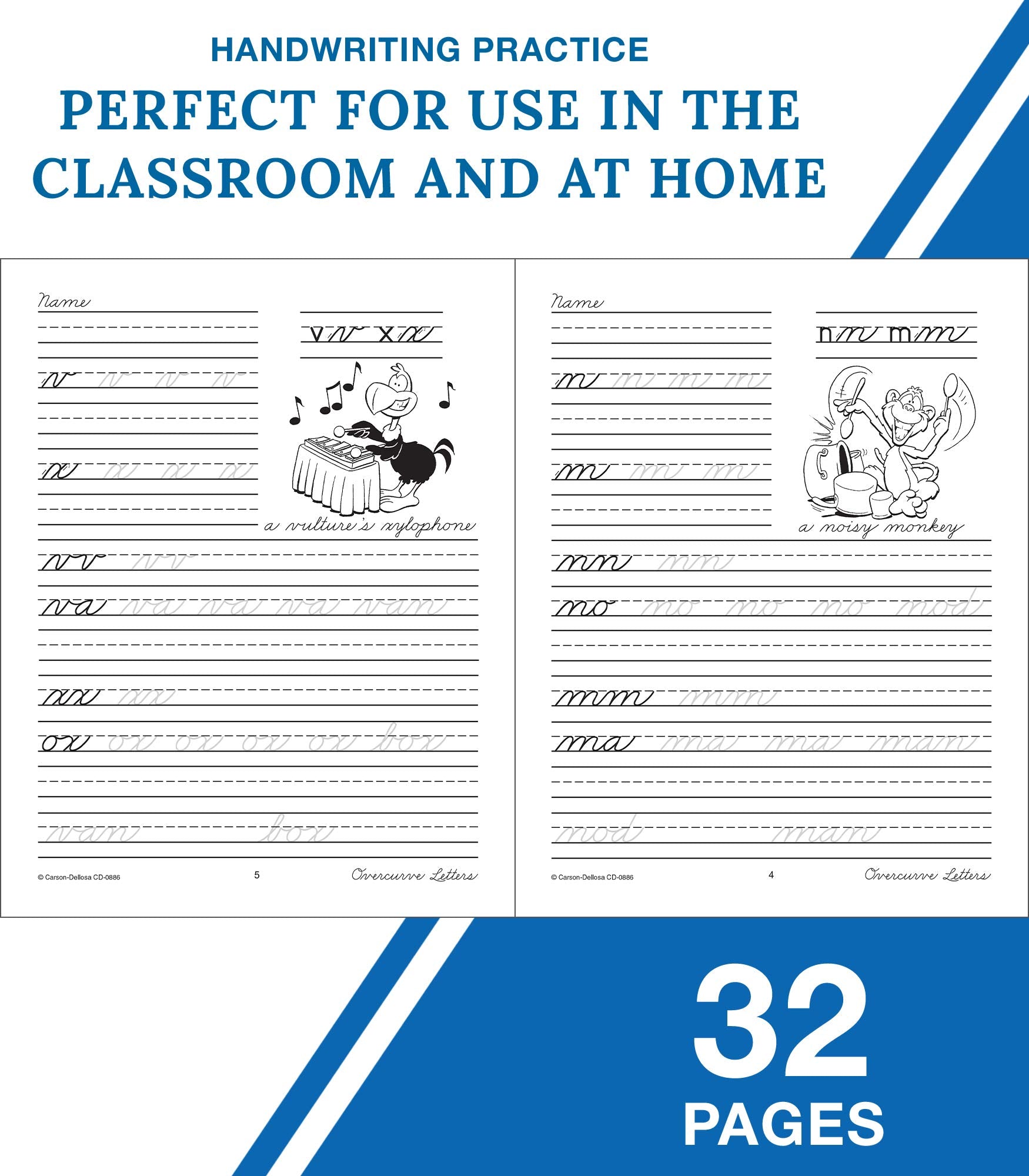 Carson Dellosa Beginning Cursive Handwriting Workbook, Traditional Writing Book With Number and Letter Tracing and Sight Words Practice, Classroom or Homeschool Curriculum