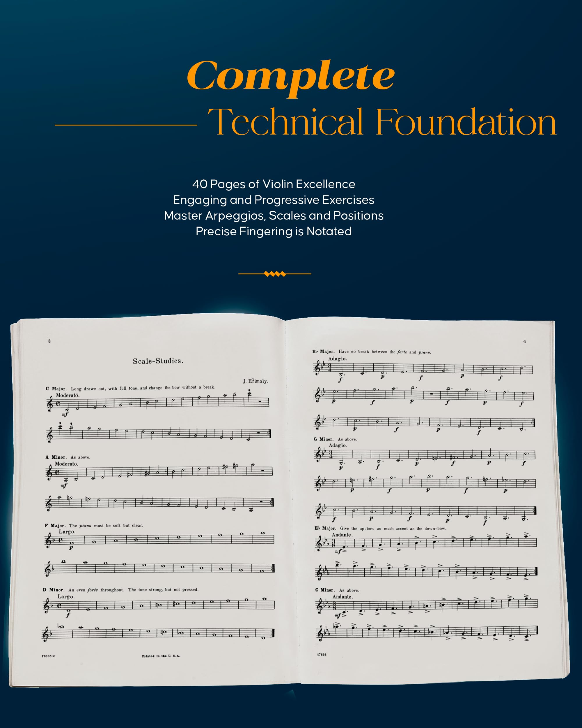 Hrimaly – Scale Studies for Violin | Essential Violin Technique and Finger Dexterity Exercises | Schirmer Library Vol. 842 | Major and Minor Scales, ... Library of Musical Classics, Volume 842)
