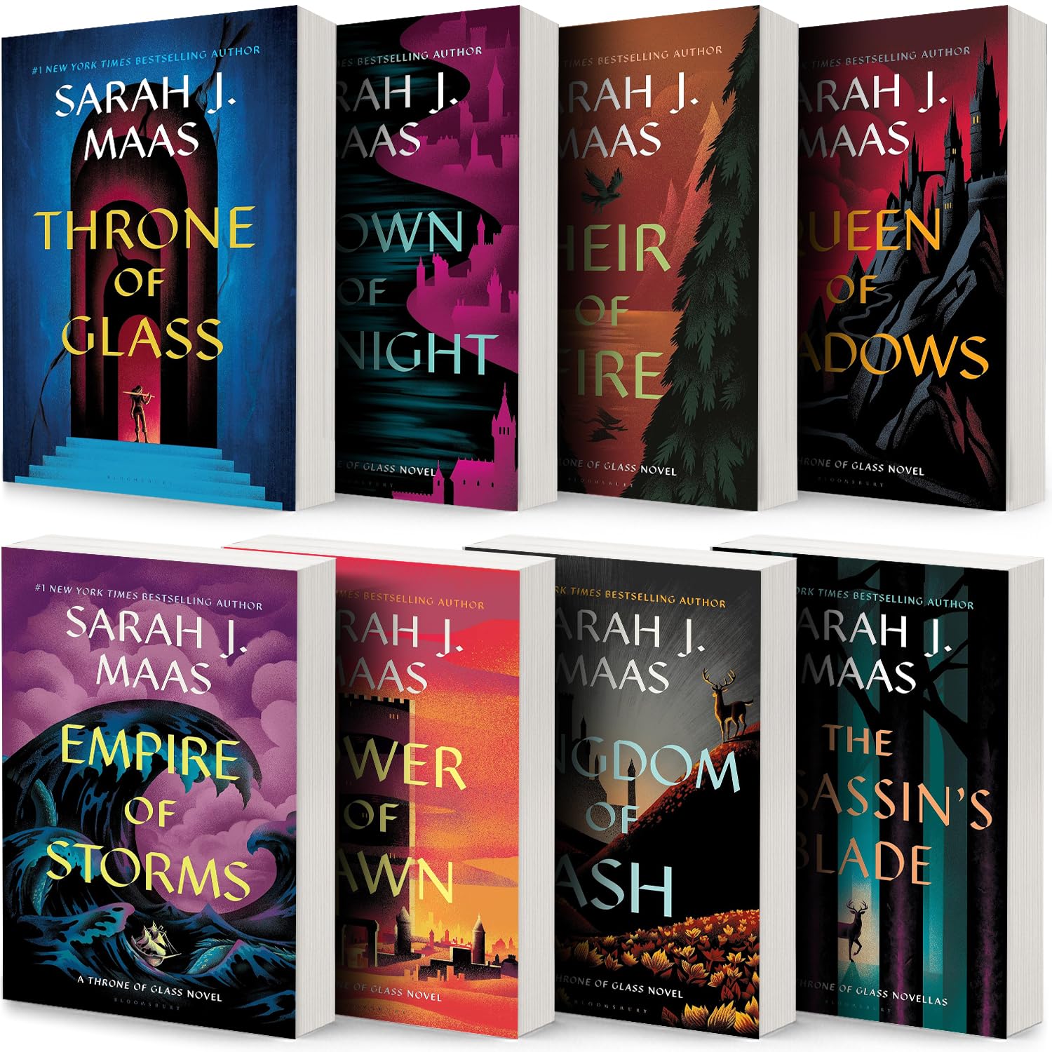 Throne of Glass Series Collection 8-Book Set by Sarah J. Maas – Throne of Glass, Crown of Midnight, Heir of Fire, Queen of Shadows, Empire of Storms, ... of Dawn, Kingdom of Ash, The Assassin’s Blade