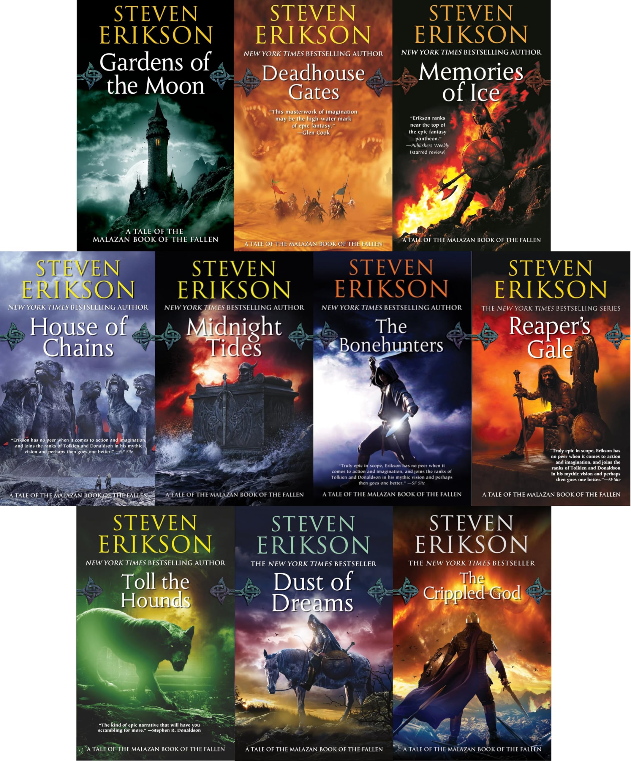 Steven Erikson 10 Books Collection Set (Vol. 1-10) (The Malazan Book of the Fallen)