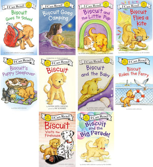My First I Can Read Biscuit Series 10 Books Set - Biscuit Goes to School, Goes Camping, Little Pup, Flies a Kite, Puppy Sleepover, Anniversary, Baby, Rides the Ferry, Visits the Firehouse, Big Parade