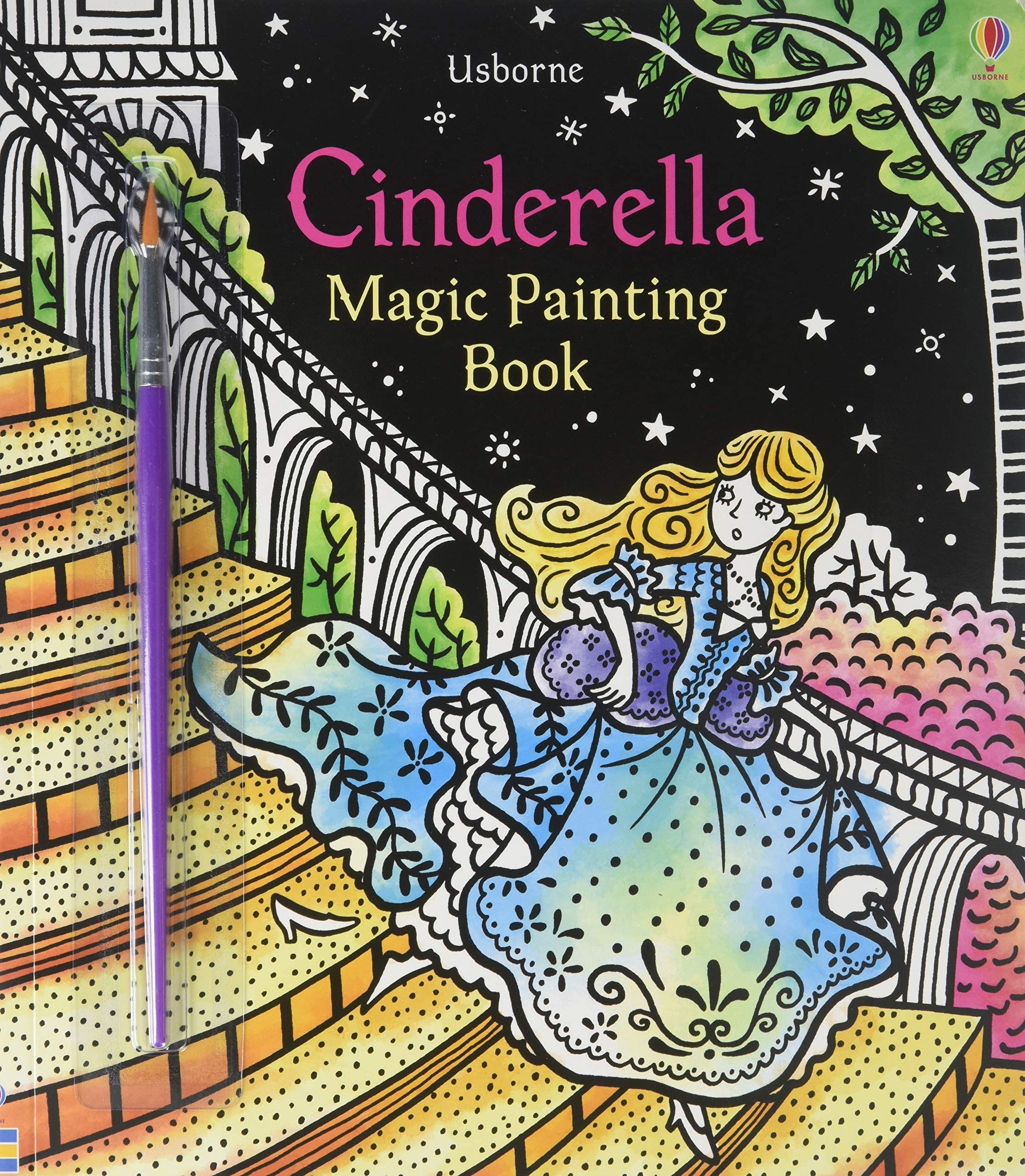 Magic Painting Book 6 Books Collection Pack Set #3 (Cinderella, Dragons, Fairy Gardens, Mermaids, Snow Queen, Unicorns)