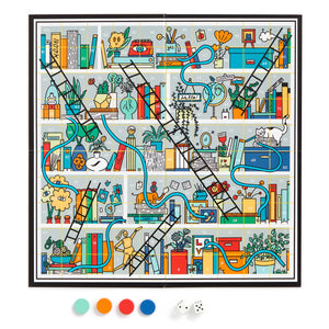 Galison Books and Ladders – Literary Version of Classic Snakes and Ladders Board Game for Adults and Kids Alike Perfect for Family Game Night, 2-4 Players, Medium