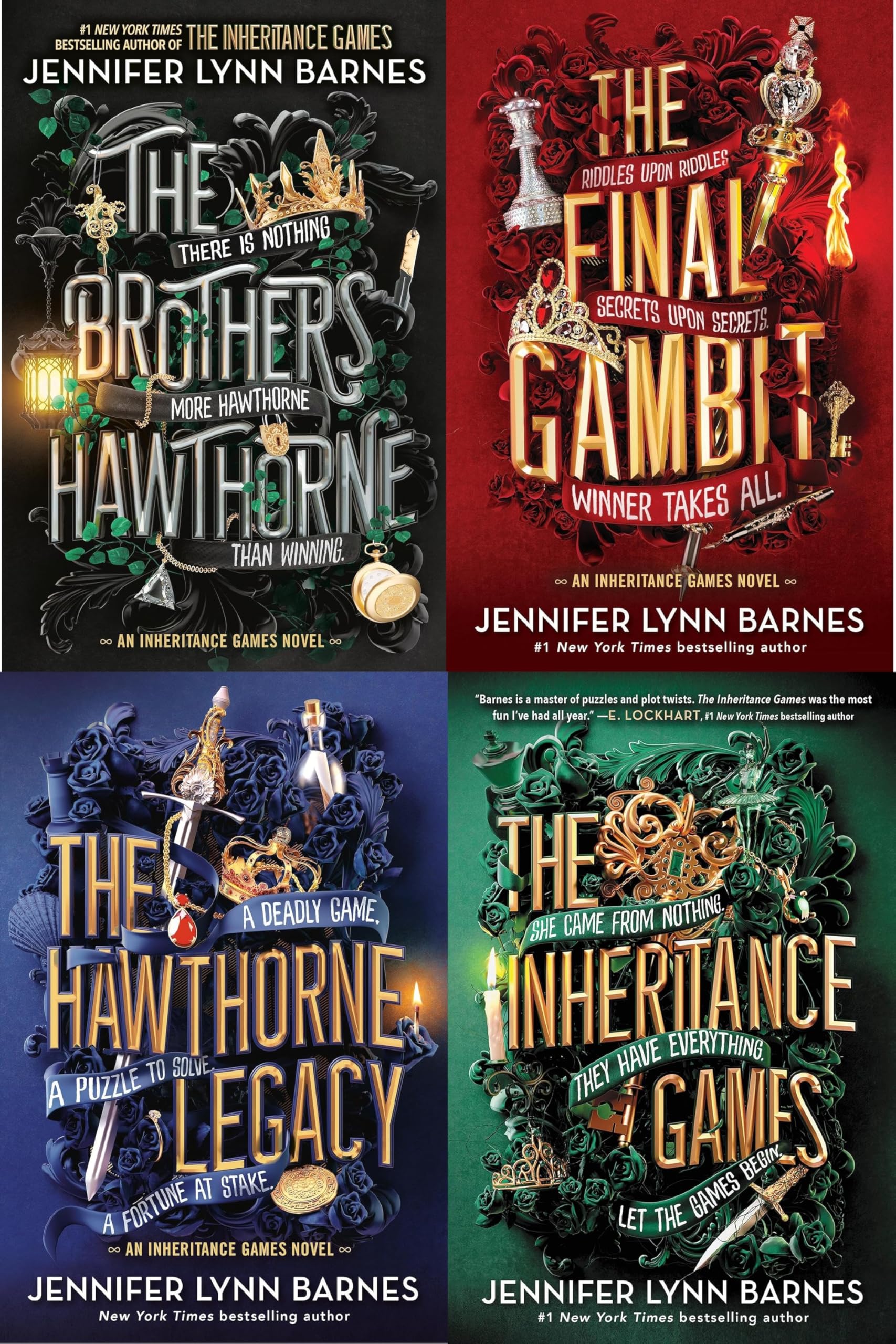 The Inheritance Games 4-book Set by Jennifer Lynn Barnes (The Inheritance Games, The Hawthorne Legacy, The Final Gambit, The Brothers Hawthorne)