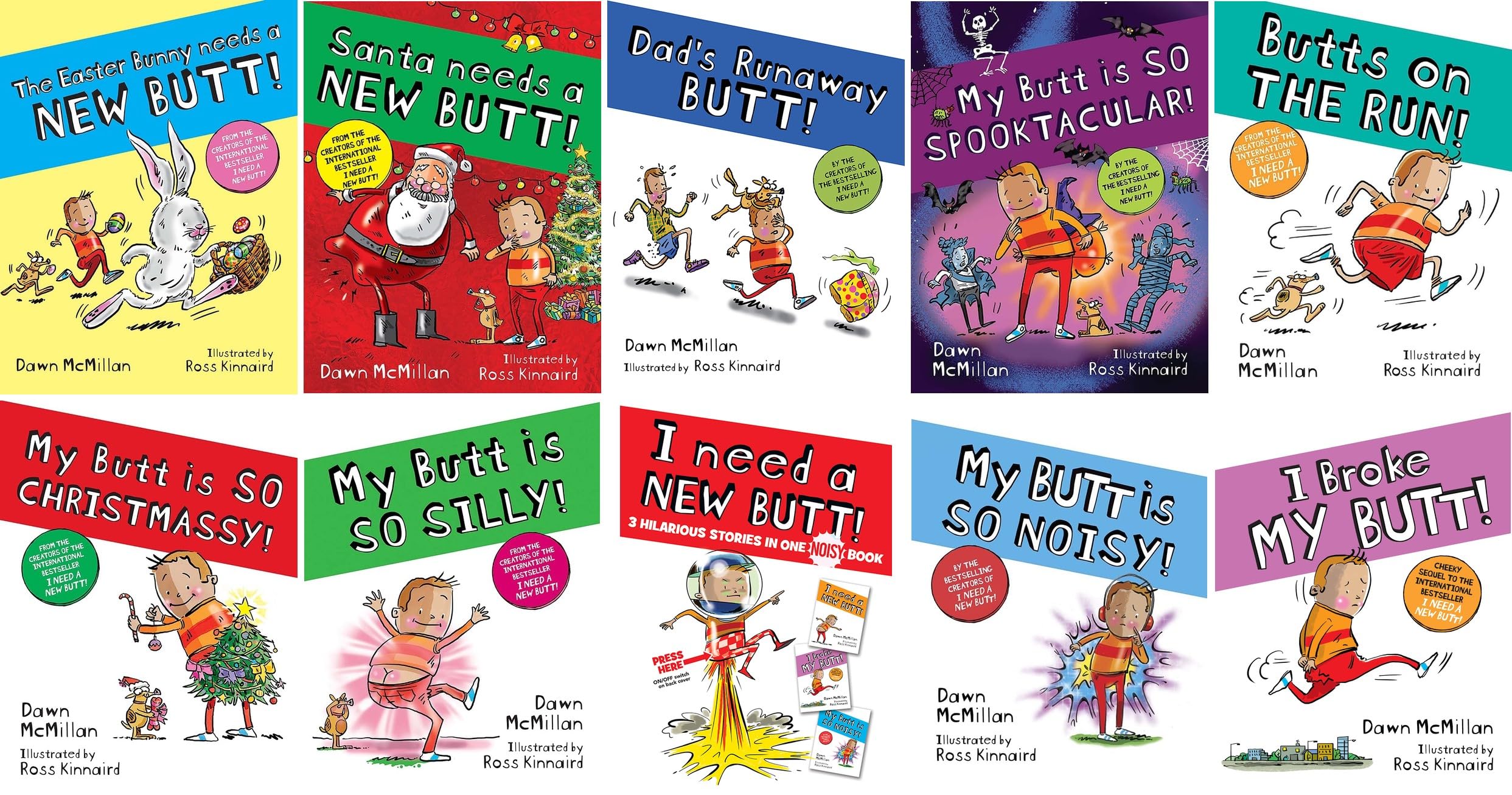I Need a New Butt! / My Butt Series 10 Books Paperback & Hardcover Collection Set by Dawn McMillan