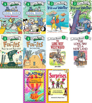 I Can Read Comics Series Level 3: 10-Book Collection Set, Cool Buds: To the Rescue!, Treasure Map!, Iris and Walter, Field Trip, The Fix-Its, Long Way Westward, Weather Poems & More