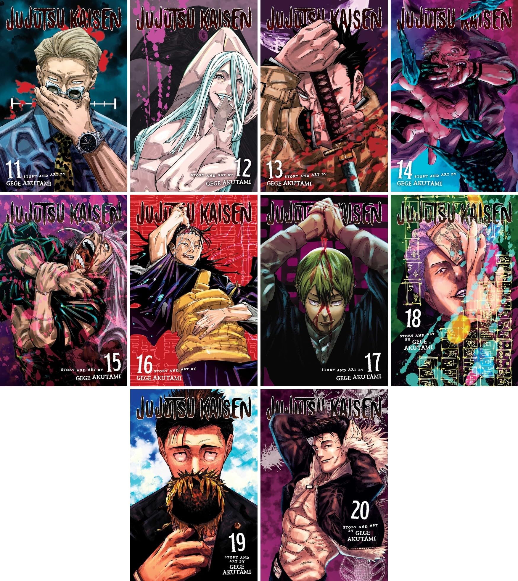 Jujutsu Kaisen Manga Series Vol. 11-20, 10 Books Collection Set by Gege Akutami