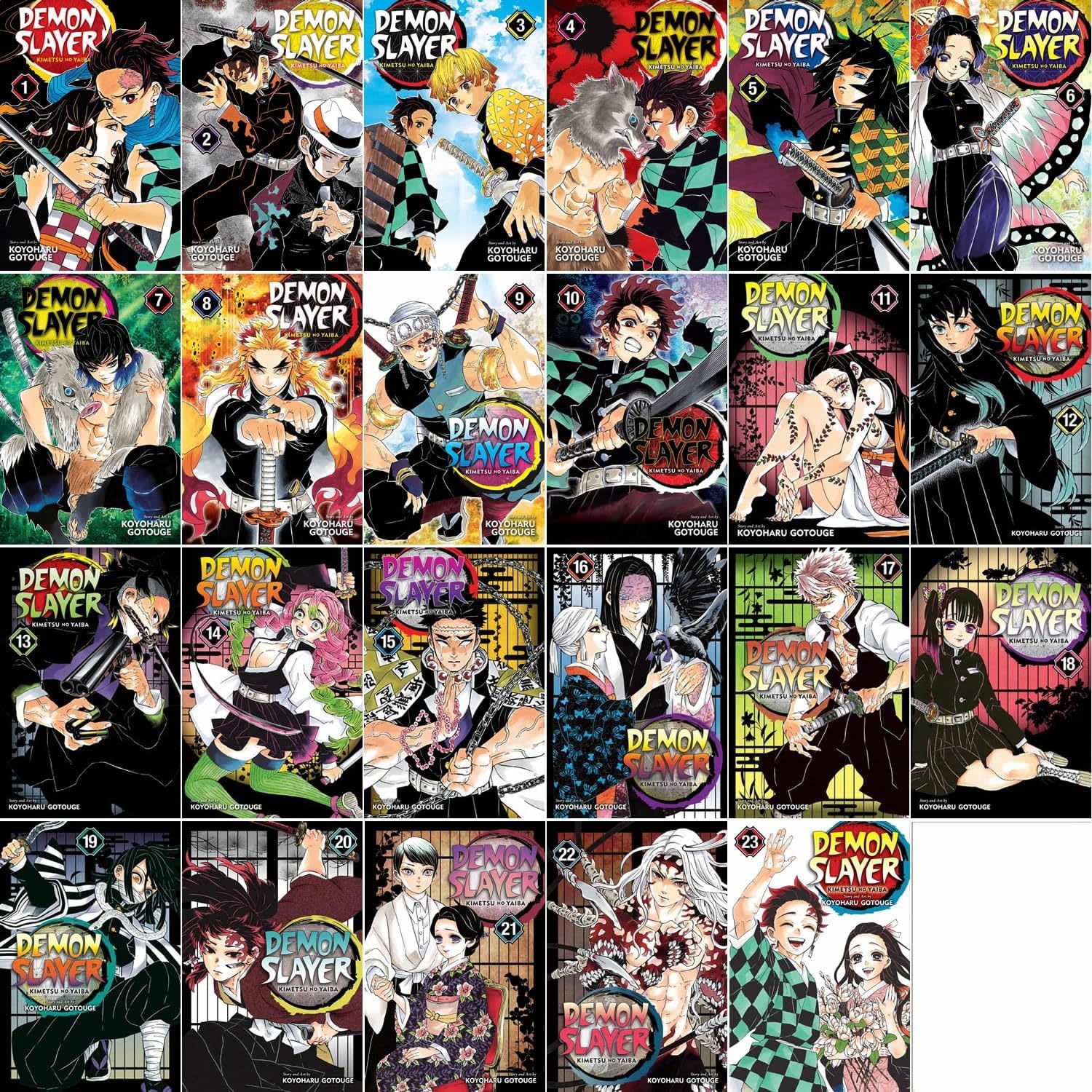 Demon Slayer Manga Box Set Kimetsu no Yaiba (Volumes 1–23) – English Premium Manga Edition with Booklet & Poster – Koyoharu Gotouge, VIZ Media & Juliet Music Bookmark (Demon Slayer: Kimetsu no Yaiba)