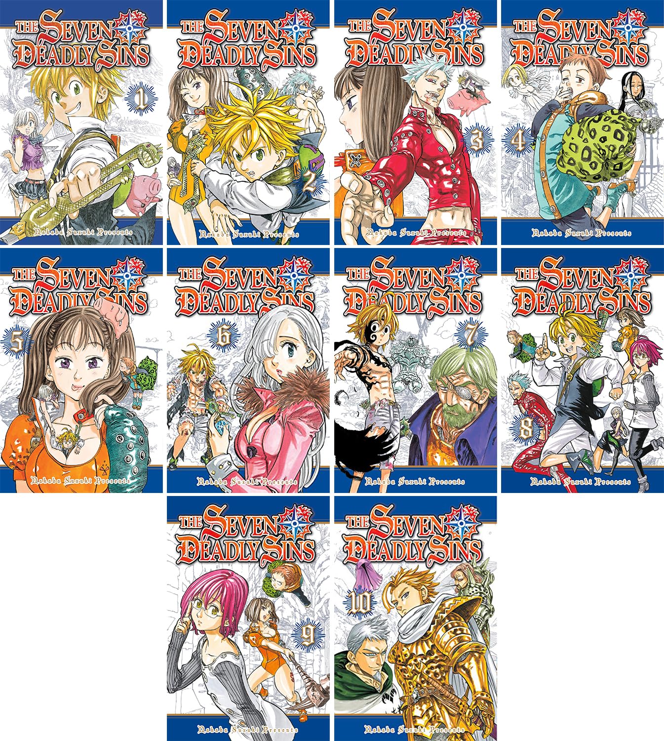 Seven Deadly Sins Series Vol(1 to 10) 10 Books Collection Set by Nakaba Suzuki