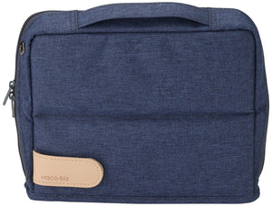 KOKUYO Pencil Case Pouch, Haco-Biz Standing Pen Pouch Bag, Foldable Stand up Pencil Holder Organizer, Large Capacity Portable Pencil Box for School Office Supplies, Indigo Blue