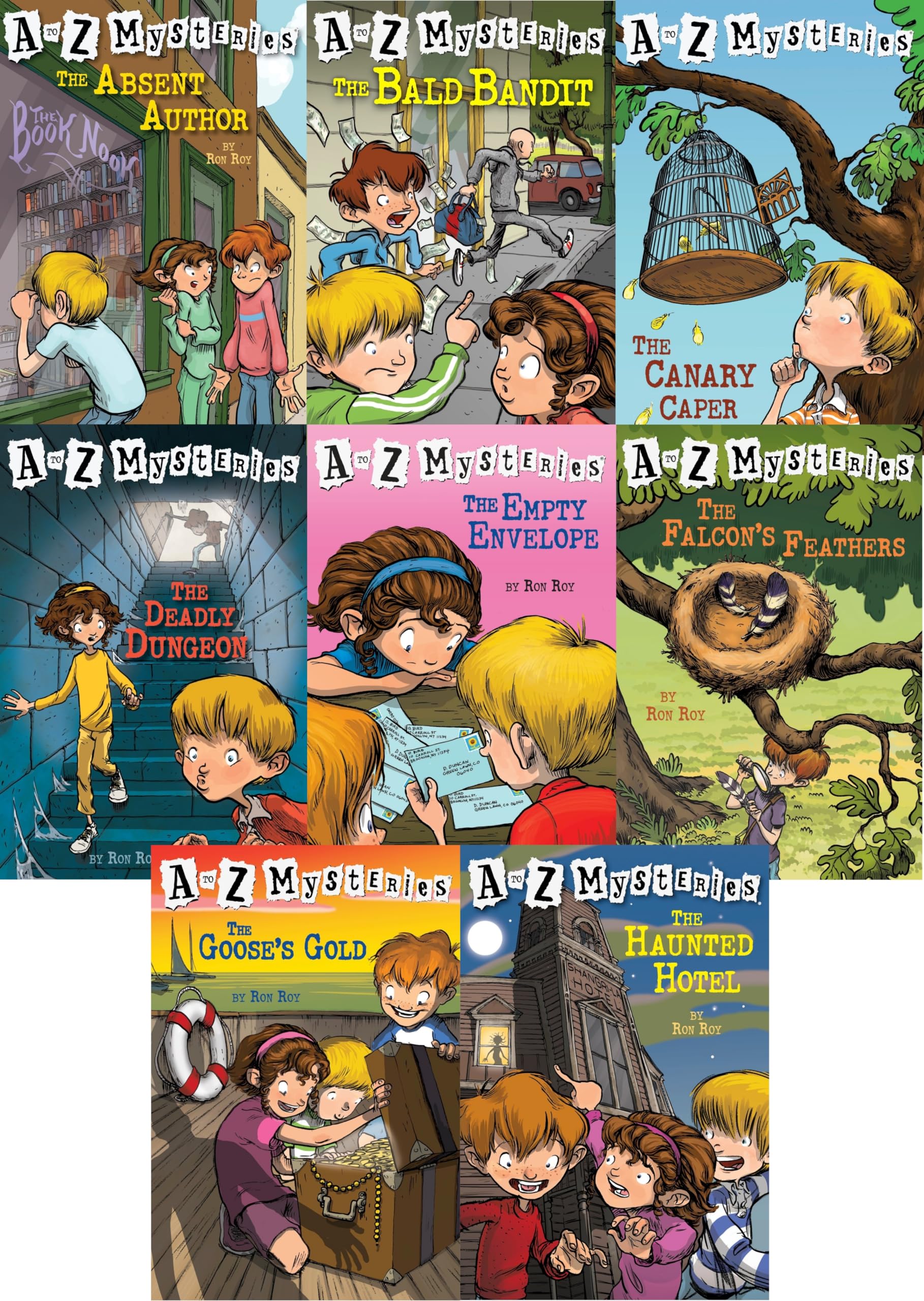 A to Z Mysteries Boxed Set, Books A to H: The Absent Author, The Bald Bandit, The Canary Caper, The Deadly Dungeon, The Empty Envelope, The Falcon's Feathers, The Goose's Gold, and The Haunted Hotel
