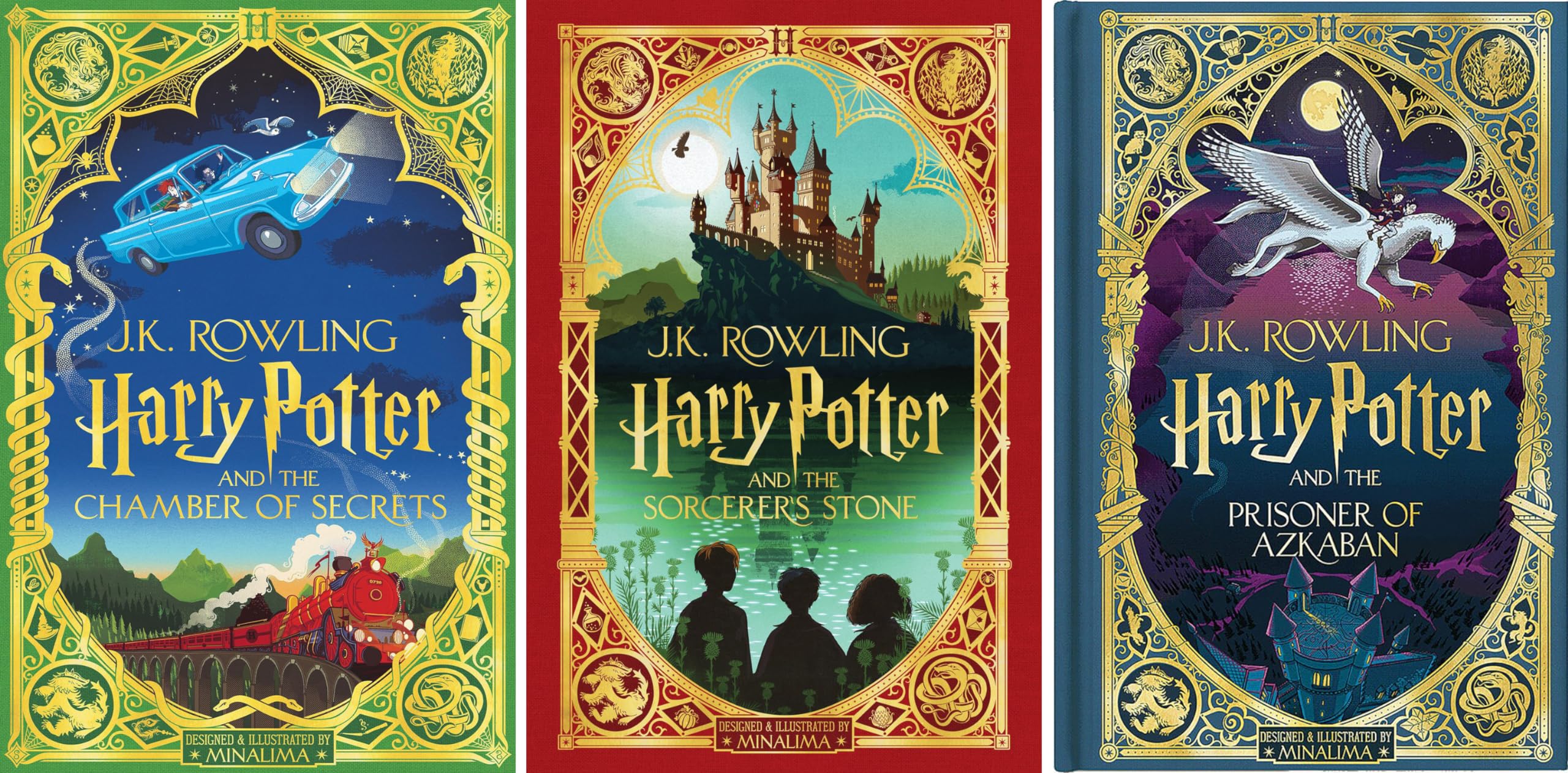 Harry Potter Minalima Illustrated Editions Set (3 Books)