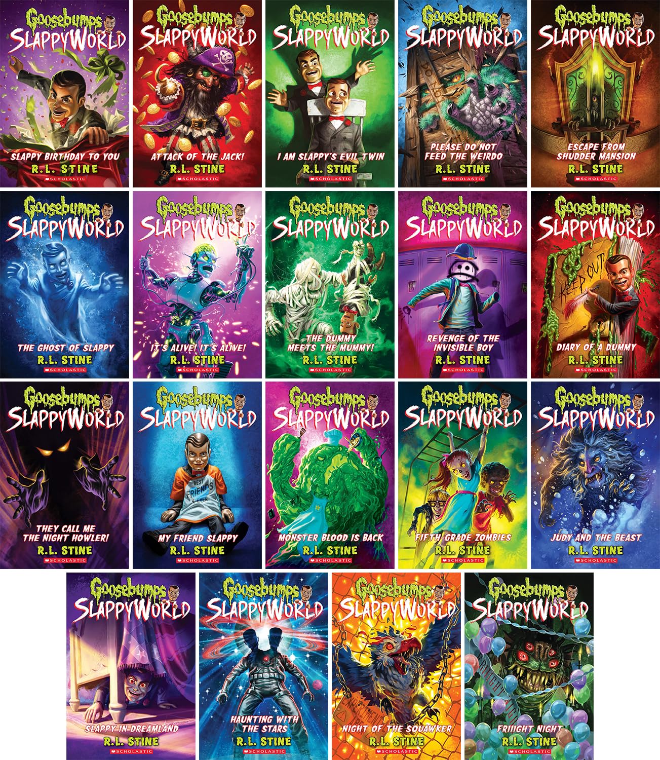 Goosebumps SlappyWorld Series Collection Book Set of 19 Books Vol.1-19 by R. L. Stine