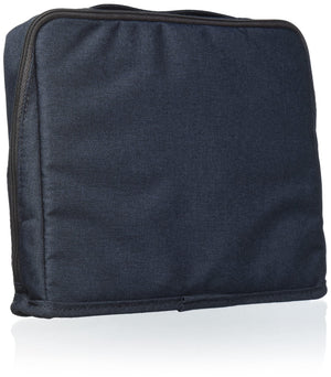 KOKUYO Pencil Case Pouch, Haco-Biz Standing Pen Pouch Bag, Foldable Stand up Pencil Holder Organizer, Large Capacity Portable Pencil Box for School Supplies, Navy x Khaki, Japan Import (KAHA-HB11B)