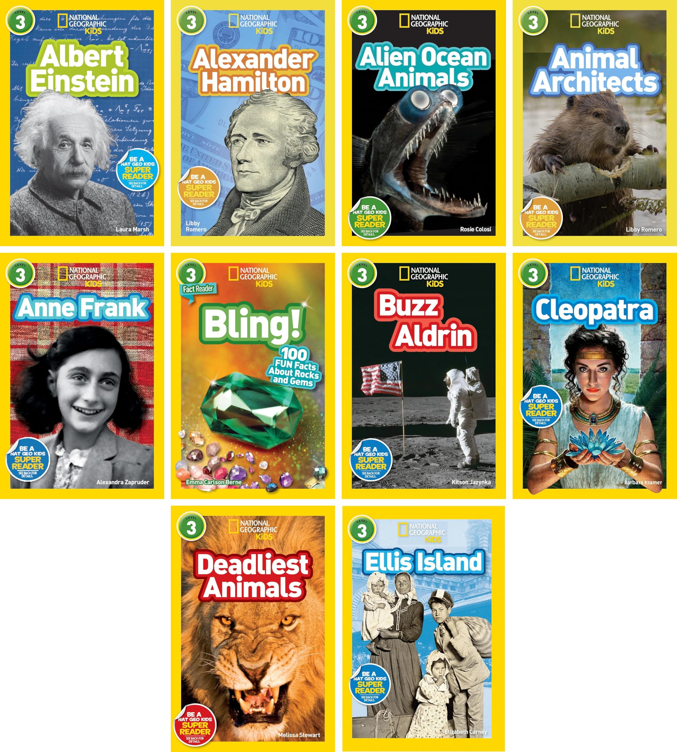 National Geographic Kids Readers Level 3 10-Book Educational Set – Biographies, Animal Science, History & STEM Nonfiction for Kids Ages 7–10 – Early Chapter Readers Collection