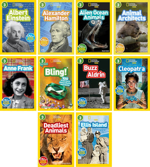 National Geographic Kids Readers Level 3 10-Book Educational Set – Biographies, Animal Science, History & STEM Nonfiction for Kids Ages 7–10 – Early Chapter Readers Collection