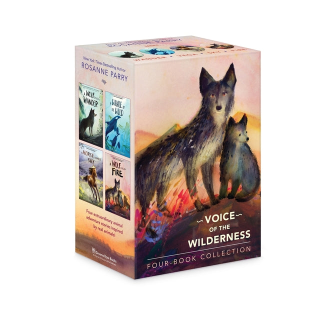 Rosanne Parry "Voice of the Wilderness" 4-Book Box Set: A Wolf Called Wander, a Whale of the Wild, a Horse Named Sky, a Wolf Called Fire