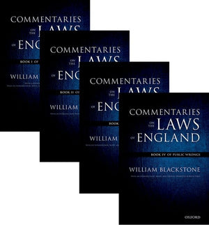 The Oxford Edition of Blackstone's: Commentaries on the Laws of England: Book I, II, III, and Ivpack (1ST ed.)