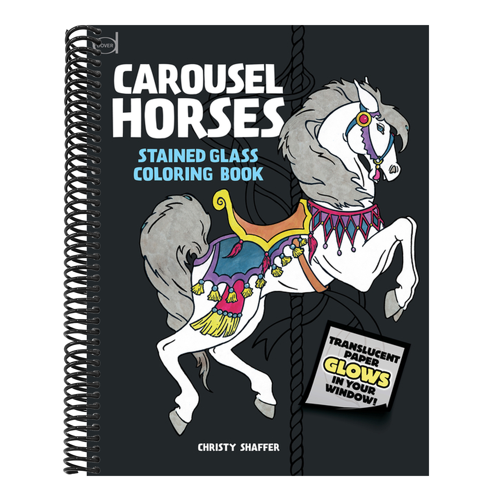 Carousel Horses Stained Glass Coloring Book