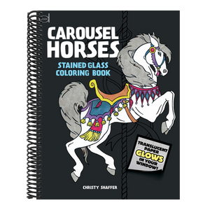 Carousel Horses Stained Glass Coloring Book