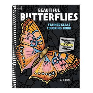 Beautiful Butterflies Stained Glass Coloring Book (Second)