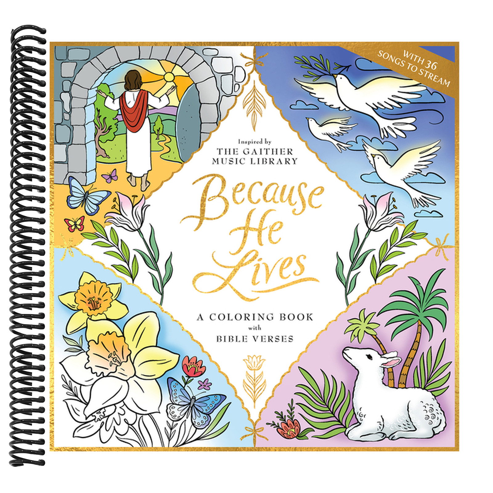 Because He Lives: A Coloring Book with Bible Verses