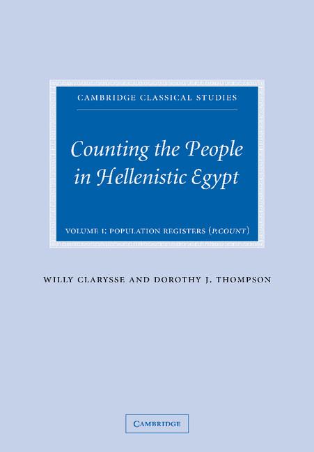 Counting the People in Hellenistic Egypt 2 Volume Paperback Set (Cambridge Classical Studies)