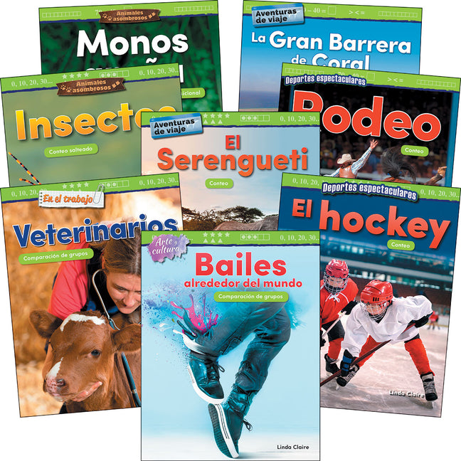 Numbers & Counting Grade K-1 Spanish: 8-Book Set (Mathematics in the Real World) (1ST ed.)