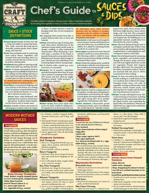 Chef's Guide to Sauces & Dips: A Quickstudy Laminated Reference (Second Edition, New Edition, Updated & Revised)
