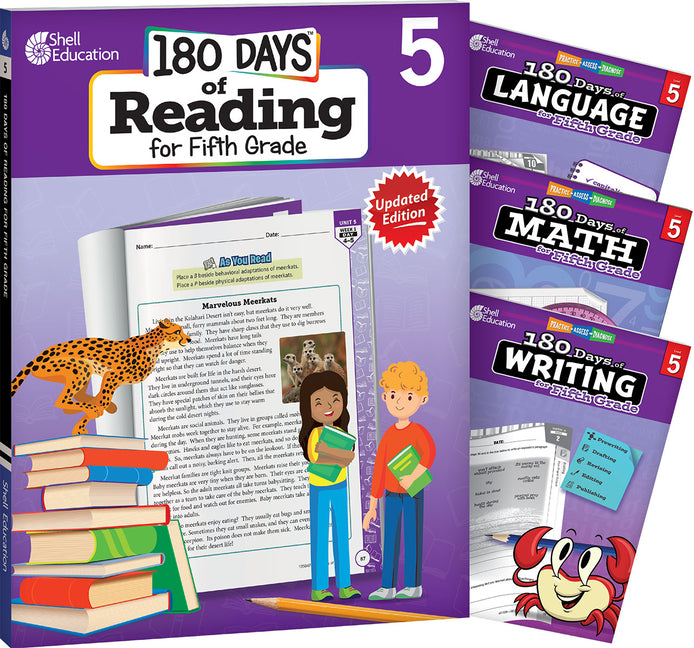 180 Days(tm) Reading, Math, Writing, & Language for Grade 5: 4-Book Set: Practice, Assess, Diagnose (180 Days of Practice) (1ST ed.)