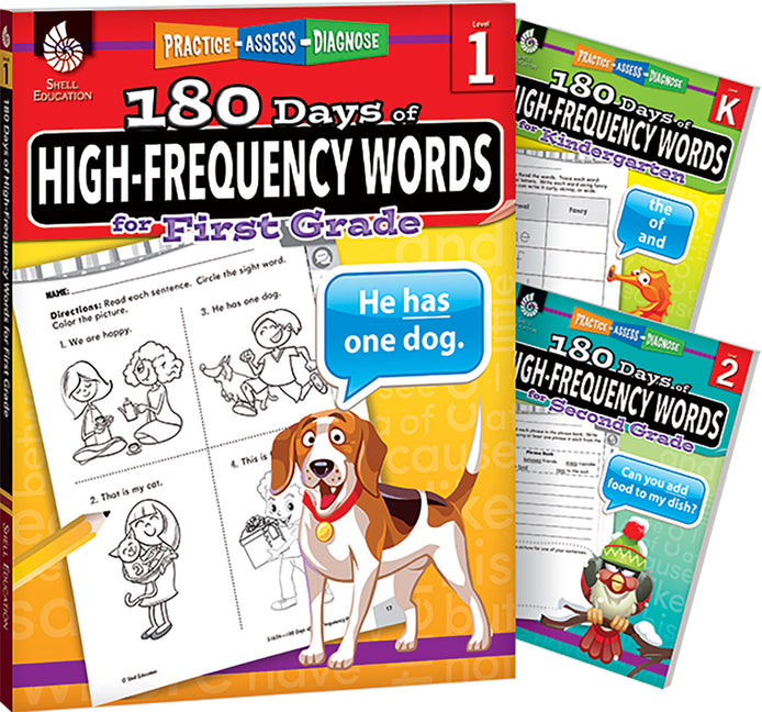 180 Days(tm) High Frequency Words for K-2, 3-Book Set: Practice, Assess, Diagnose (180 Days of Practice) (1ST ed.)