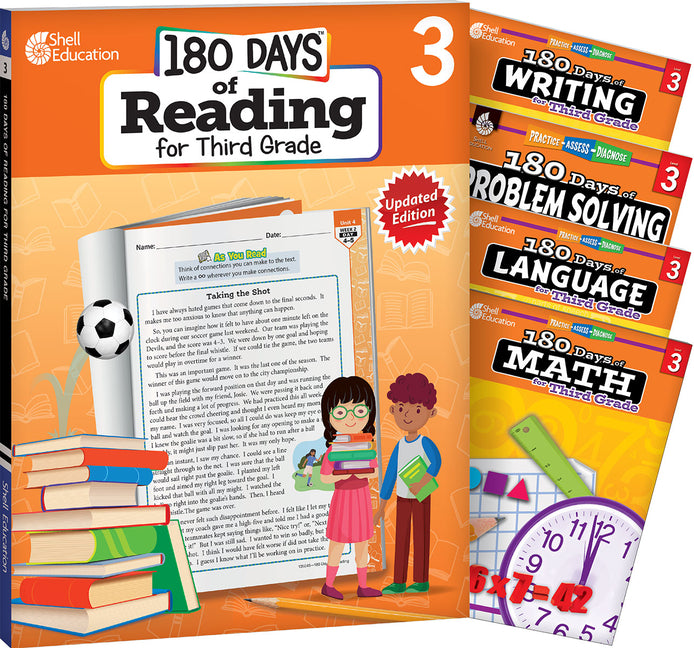 180 Days(tm) Reading, Math, Problem Solving, Writing, & Language for Grade 3: 5-Book Set: Practice, Assess, Diagnose (180 Days of Practice) (1ST ed.)