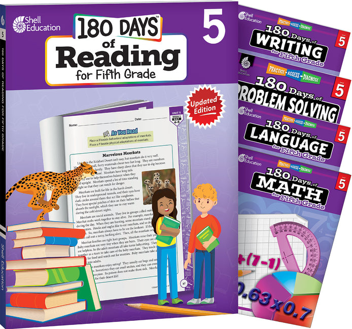 180 Days(tm) Reading, Math, Problem Solving, Writing, & Language for Grade 5: 5-Book Set: Practice, Assess, Diagnose (180 Days of Practice) (1ST ed.)
