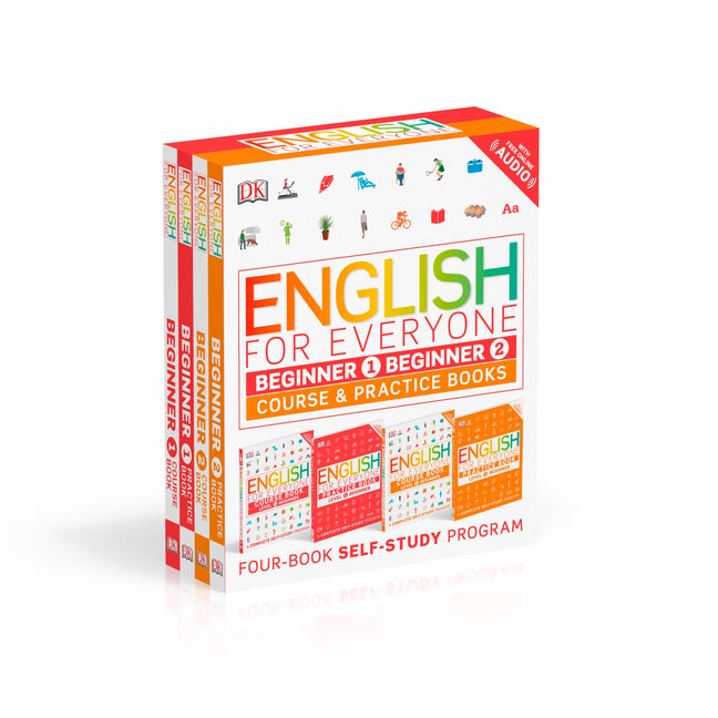 English for Everyone: Beginner Box Set: Course and Practice Books--Four-Book Self-Study Program (DK English for Everyone)