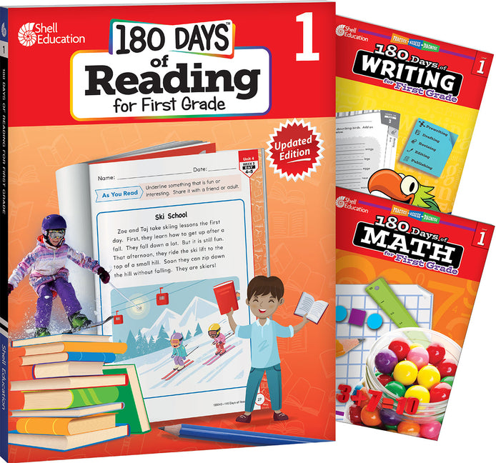 180 Days(tm) Reading, Writing and Math for Grade 1: 3-Book Set: Practice, Assess, Diagnose (180 Days of Practice) (1ST ed.)