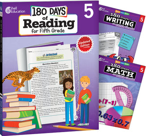 180 Days(tm) Reading, Writing and Math for Grade 5: 3-Book Set: Practice, Assess, Diagnose (180 Days of Practice) (1ST ed.)