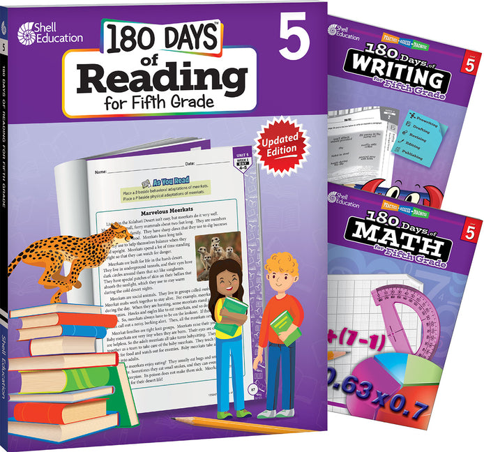 180 Days(tm) Reading, Writing and Math for Grade 5: 3-Book Set: Practice, Assess, Diagnose (180 Days of Practice) (1ST ed.)