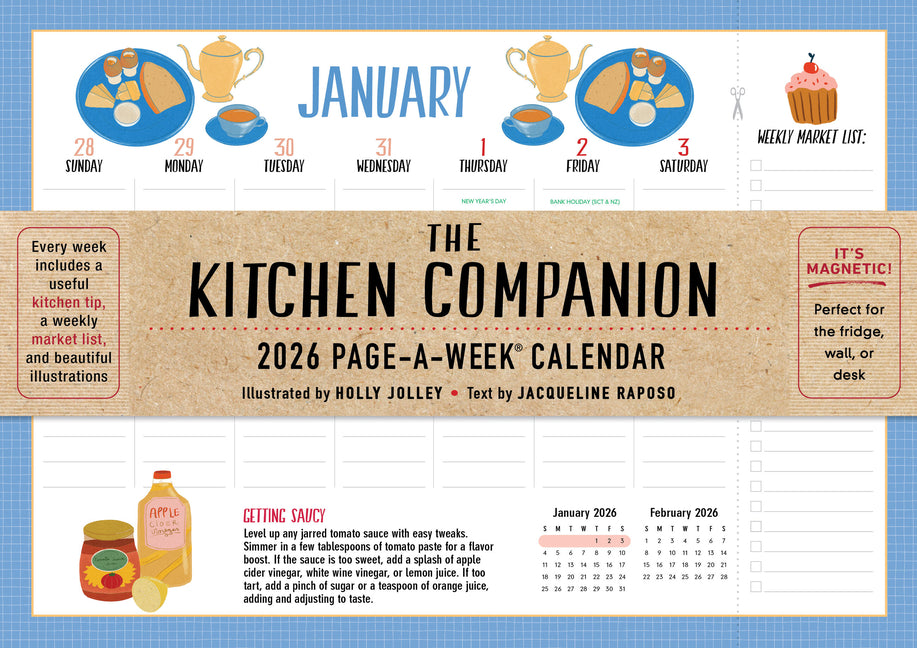 Kitchen Companion Page-A-Week Calendar 2026: It's Magnetic! Perfect for the Fridge, Wall, or Desk